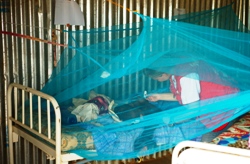 Manche Menschen sind zu schwach, um zur Behandlung in die Gesundheitsstation zu kommen. Sie werden in ihrem Zelt medizinisch versorgt. Foto: humedica/Enoxi Sureka