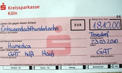 Aus eigener Initiative sammelten Schülerinnen und Schüler des Gymnasiums Altendorf Troisdorf für Haiti. Foto: humedica/Michael Brinkmann