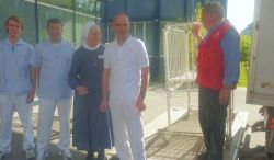 Abholung der Kinderbettchen im Vincentinum Augsburg. Foto: humedica