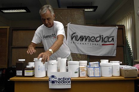 Hoch motivierte Ehrenamtliche, engagierte Mitarbeiter: humedica-Hilfe ist effizient und kommt an.Foto: Jens Großmann