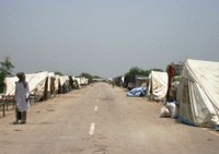 Dankbarer Blick in schmutzigem Gesicht