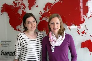 Lina Koch (links) und Steffa Waffenschmidt unterstützen die Arbeit von humedica in der Zentrale und somit in der ganzen Welt. Foto: humedica/Ruth Bücker