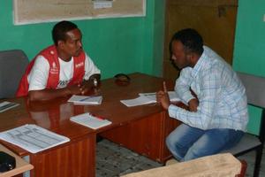 Nach der Gründung deshumedica-Familienpatenschaftsprogramms in Jijiga, wurde Ibrahim, seinen Ambitionen entsprechend, als Projektleiter vor Ort eingesetzt. Foto:humedica/Steven Hofmann