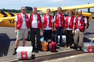 Dashumedica-Ersteinsatzteam auf dem Weg zum Hilfseinsatz. Foto:humedica