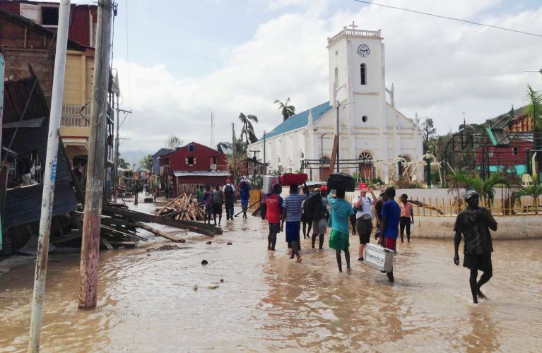 Baradère, der Einsatzort deshumedica-Teams ist durch Hurrikan "Matthew" stark zerstört worden. Foto:humedica
