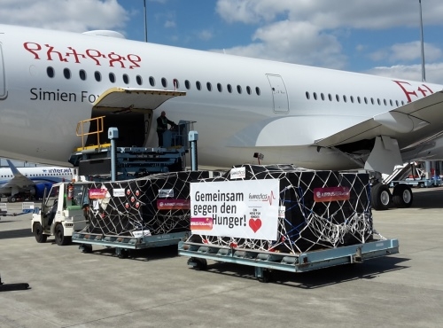 Dringend benötigte Hilfsgüter per Überführungsflug nach Äthiopien