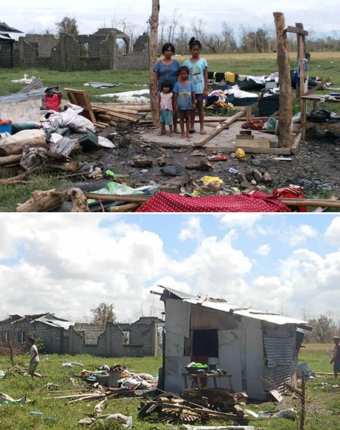 Das Haus der vierköpfigen Familie war durch den Taifun Mangkhut vollständig zerstört worden. Nur drei Tage später war es dank gut organisierter Wiederaufbaumaßnahmen behelfsmäßig bereits wieder bewohnbar. Foto: PHILRADS