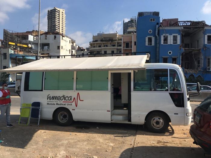 Der Klinikbus vonhumedicawurde nach der Explosion in die libanesische Hauptstadt verlegt. Foto:humedica