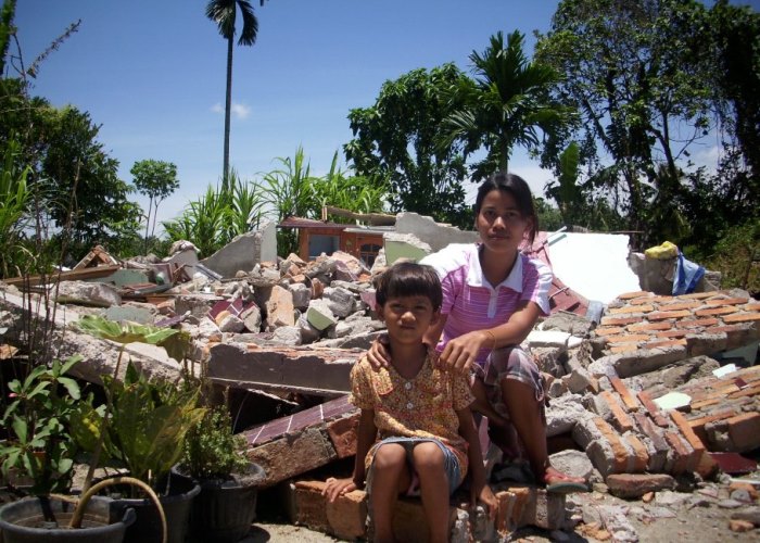 Die Zerstörung der starken Erdbeben auf der indonesischen Insel Lombok sind offensichtlich.Foto: humedica Archiv